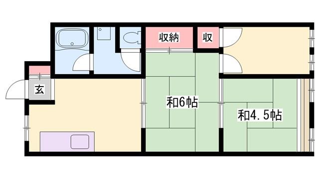 野里駅前ビル(3DK/5階)の間取り写真