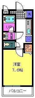 エアリーメゾン加美東(1K/2階)の間取り写真