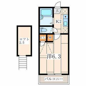 セントレジス新横浜(1K/2階)の間取り写真