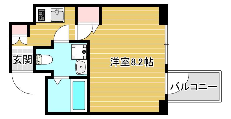 エグゼ難波南VI(1K/5階)の間取り写真