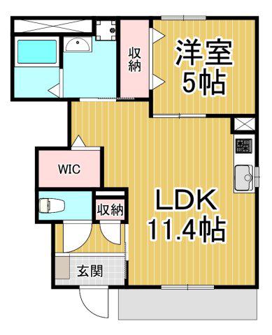 ルナテラス甲子園(1LDK/1階)の間取り写真