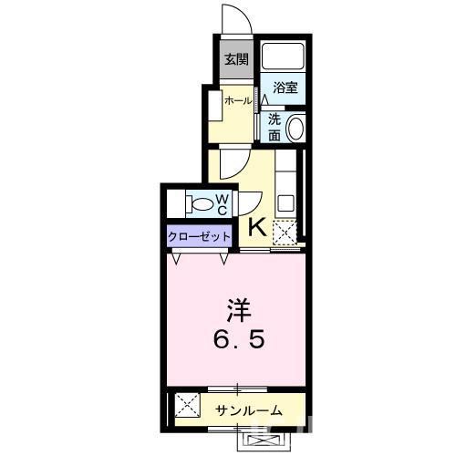 イーストガーデン(1K/1階)の間取り写真