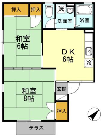 セジュール森園(1LDK/1階)の間取り写真