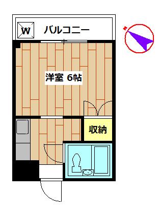 コーポ東山(1K/3階)の間取り写真