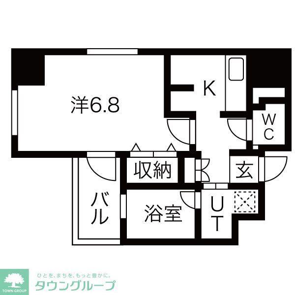 エルスタンザ千代田(1K/2階)の間取り写真