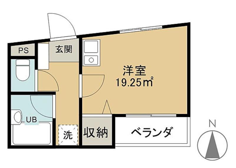 モンシャトー参番館(ワンルーム/2階)の間取り写真