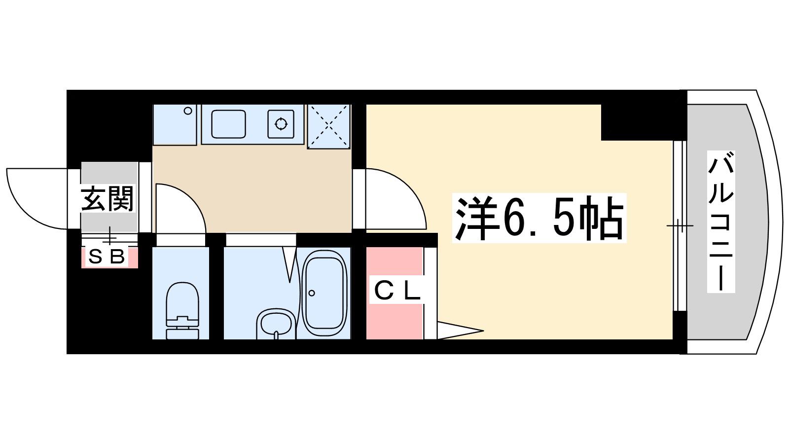 ノルデンハイム東三国ⅢA(1K/4階)の間取り写真