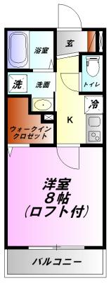 GRAVURE DE PRIER(1K/2階)の間取り写真