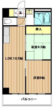 レバンガ国分公園(2LDK/3階)の間取り写真