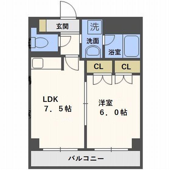 TSカーサSECONDO(1LDK/7階)の間取り写真