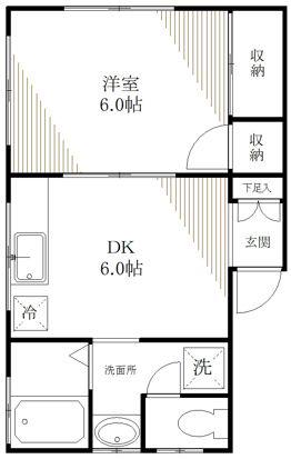 蓮田ビル(1DK/3階)の間取り写真