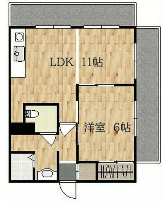 柏田第3ビル(1LDK/3階)の間取り写真