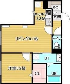 GRACIAS南平岸(1LDK/3階)の間取り写真