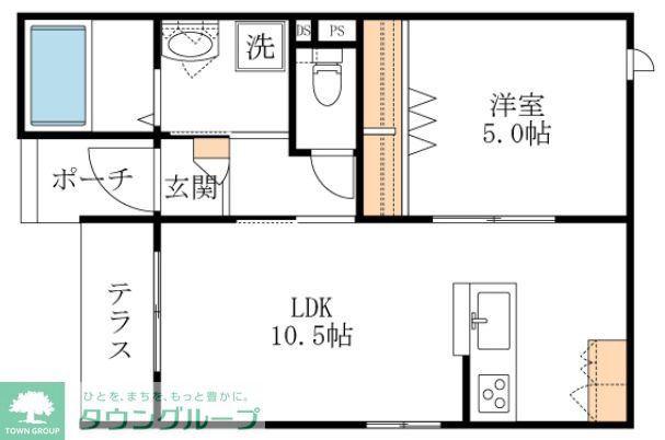 エスポワールII(1LDK/1階)の間取り写真