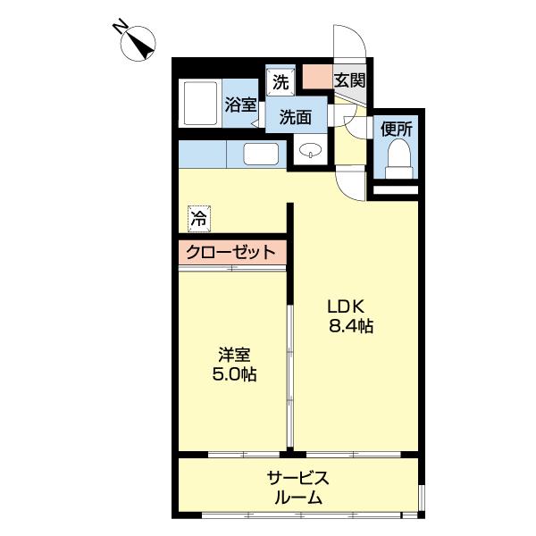フェアモント山の手(1LDK/1階)の間取り写真