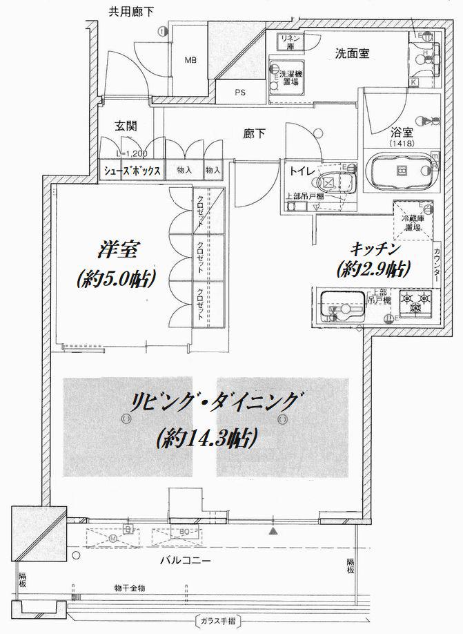 ブランズタワー梅田ノース(1LDK/25階)の間取り写真