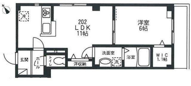 ワグテールビル(1LDK/2階)の間取り写真
