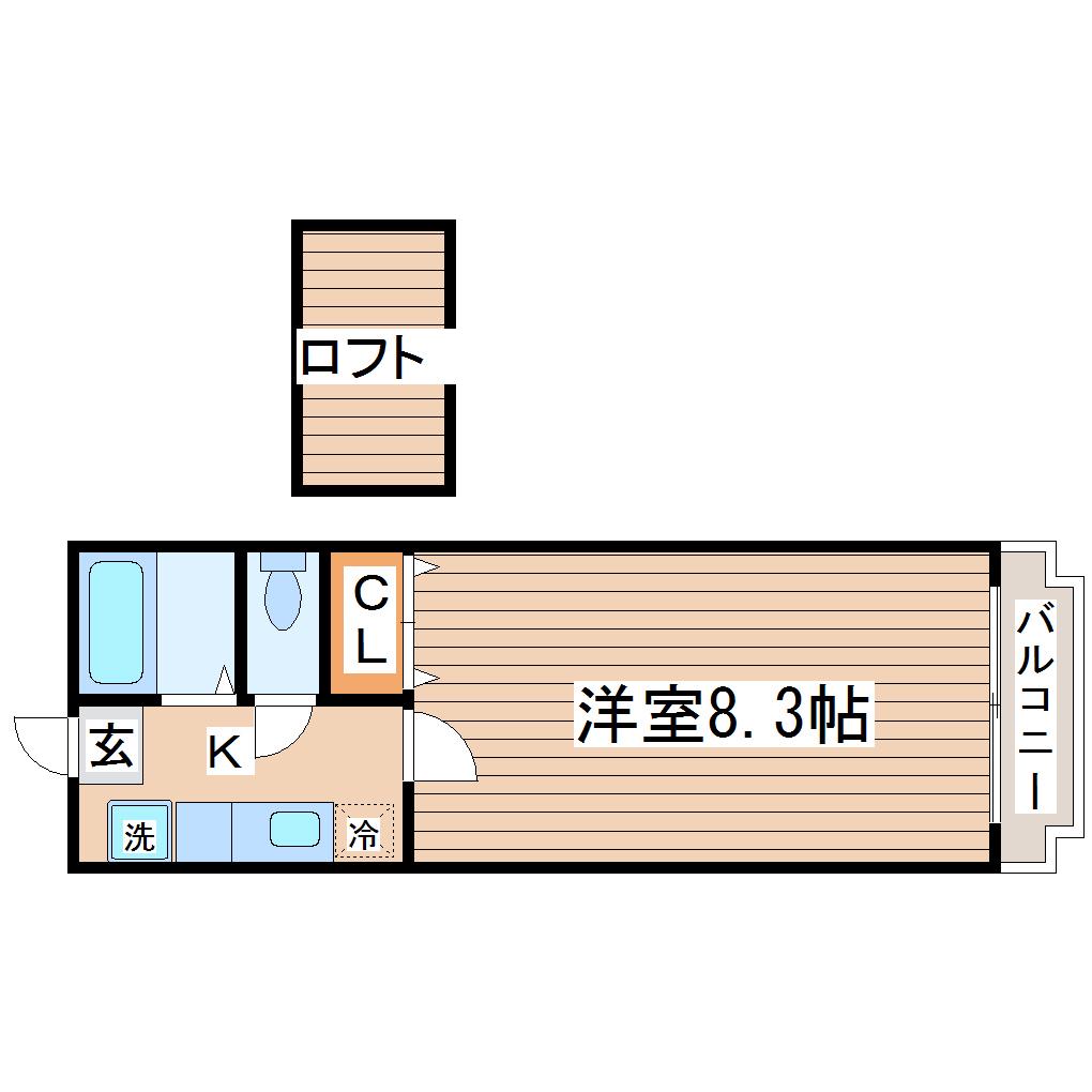 エスポワール(1K/1階)の間取り写真