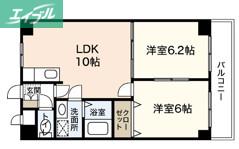 サニーヒルズ大福(2LDK/5階)の間取り写真