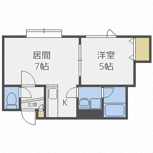 ウィッシュ(1LDK/3階)の間取り写真