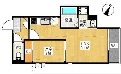 GRANDTIC STELLAⅠ(1LDK/1階)の間取り写真