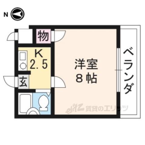 ハイツコールⅡ(1K/3階)の間取り写真