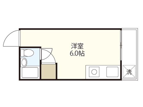 サンリビングⅡ(ワンルーム/2階)の間取り写真