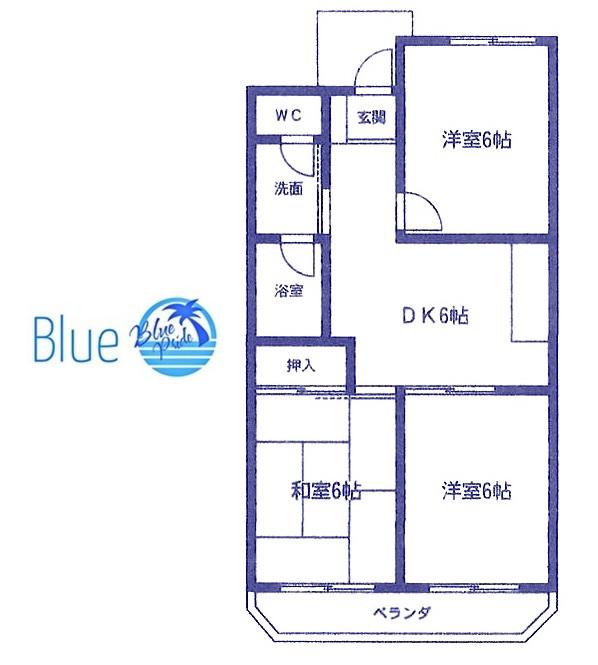 メゾン長井(3DK/3階)の間取り写真