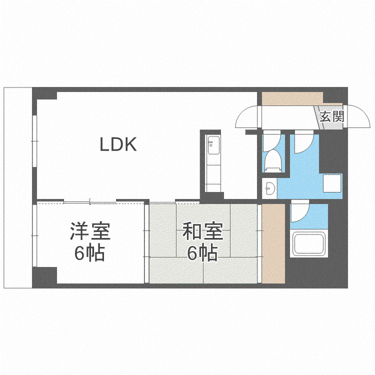 トニカラメラ月寒東(2LDK/2階)の間取り写真