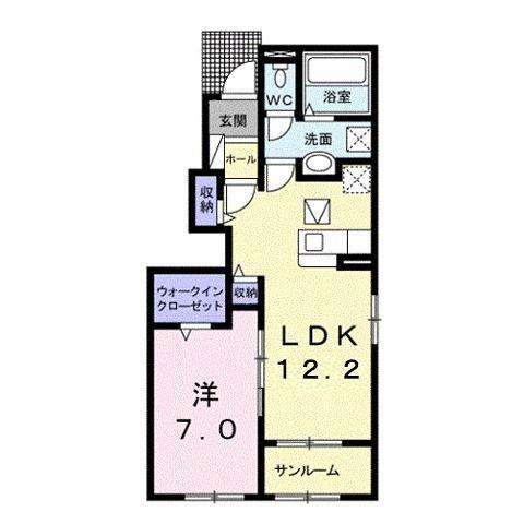 SUN16笠岡I(1LDK/1階)の間取り写真