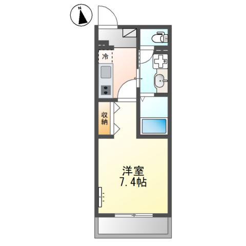 LALLURE御幸町(1K/1階)の間取り写真