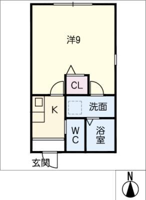 MAISON BLANC(1K/1階)の間取り写真
