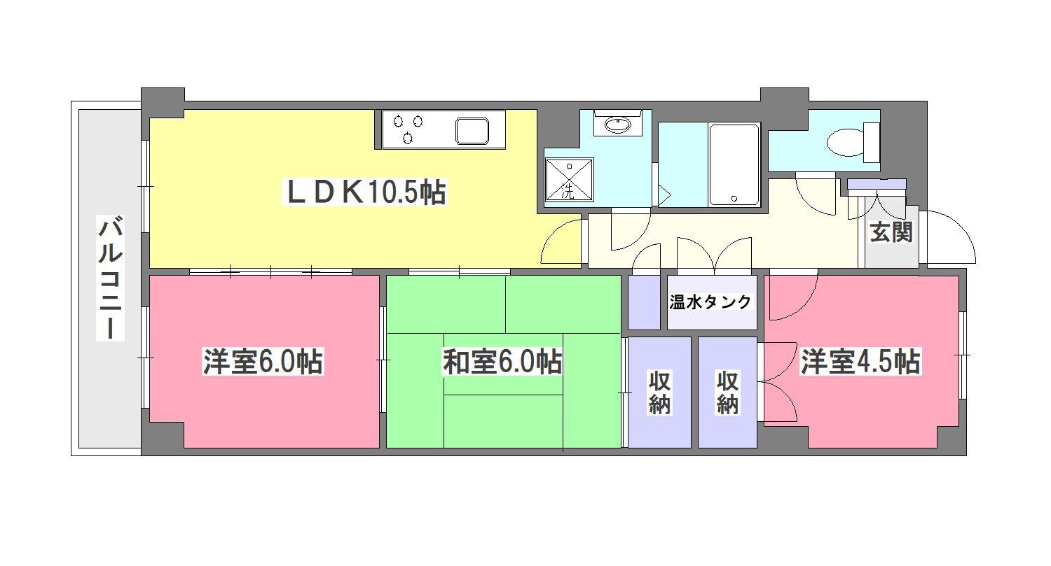 第23北斗ビル(3LDK/3階)の間取り写真