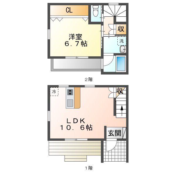 カーサピッコロ(1LDK/1階)の間取り写真