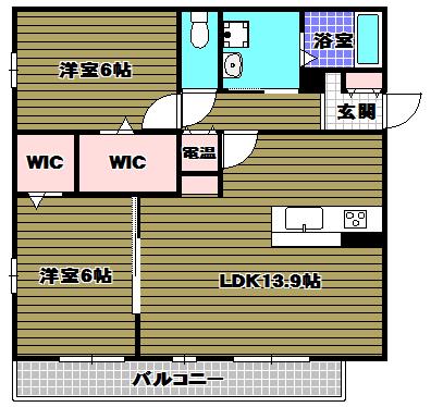 トゥールブランシュM&M(2LDK/2階)の間取り写真