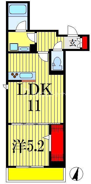 アルフラット(1LDK/3階)の間取り写真