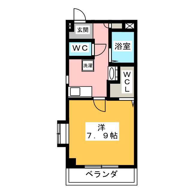 フォレスト三田(1K/2階)の間取り写真