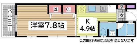 ワコーレヴィータ月見山(1K/3階)の間取り写真