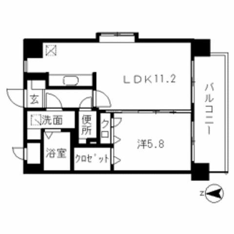 シャトーラフルール(1LDK/5階)の間取り写真