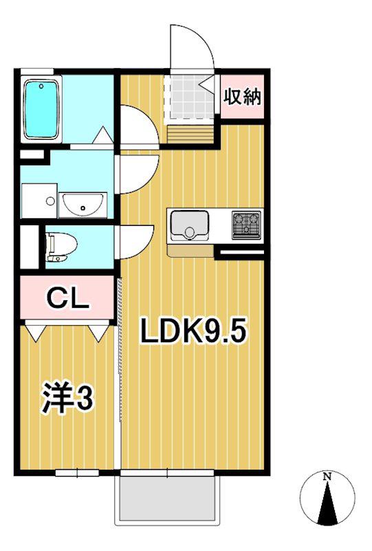 ビュー・エステート(1LDK/2階)の間取り写真