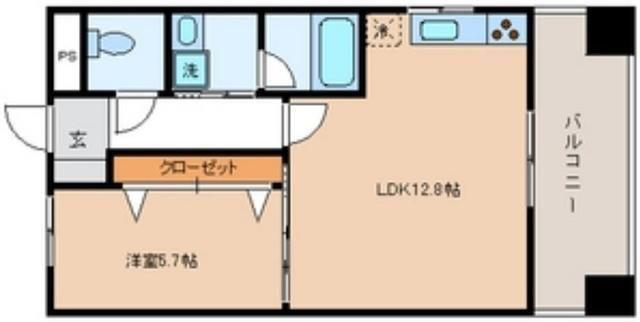 グランドアルビオン(1LDK/6階)の間取り写真