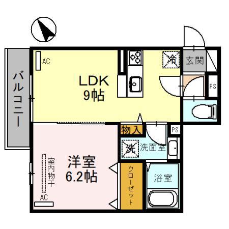 セレーノ南甲子園(1LDK/3階)の間取り写真