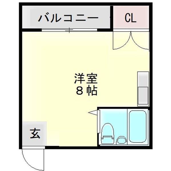ロイヤル遠里小野(ワンルーム/3階)の間取り写真