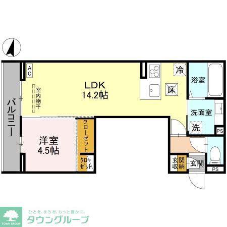 ARTEMIS(1LDK/2階)の間取り写真