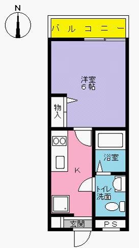 レユニオン(1K/2階)の間取り写真