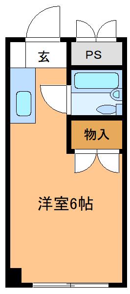 ハイム四つ木 (ワンルーム/1階)の間取り写真