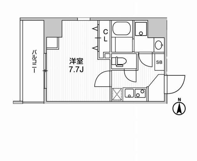 ウィーブベース上野ノース(1K/12階)の間取り写真