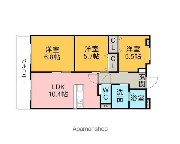 リバーサイド東洋(3LDK/2階)の間取り写真