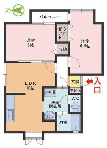 ハイツマタベエ(2LDK/2階)の間取り写真