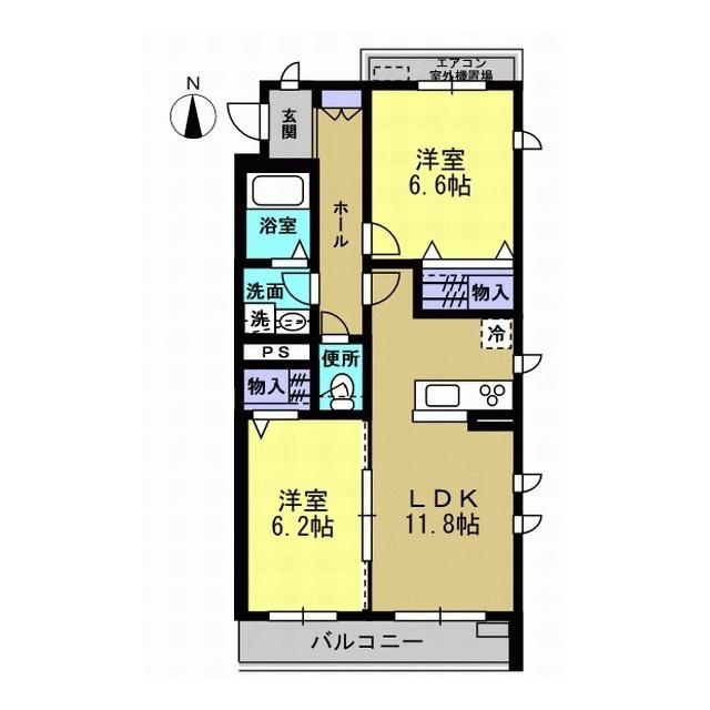 エリタージュメゾン(2LDK/3階)の間取り写真